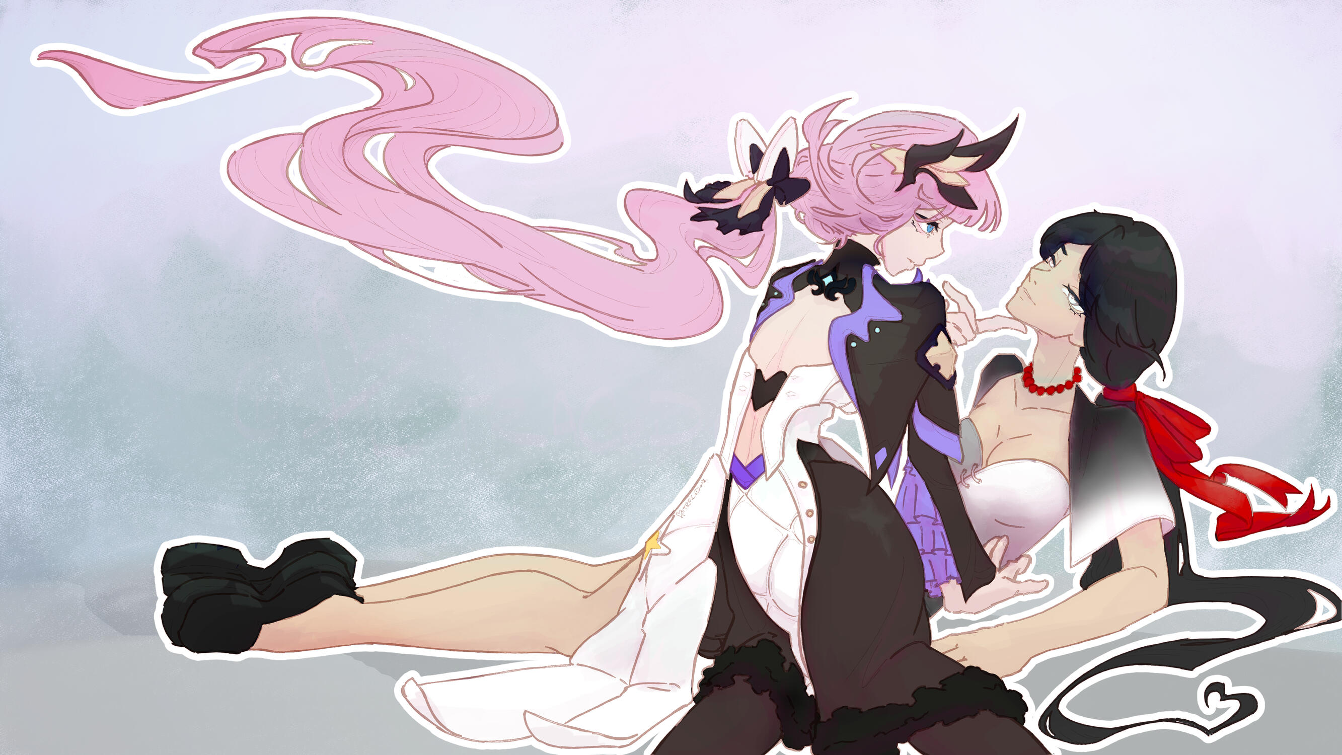 1 Full Body + 1 Bust Up, Flat Colour/Semi-Rendered
